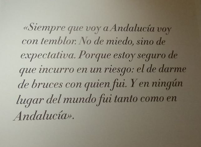 Foto de frase de Antonio Gala que dice "Siempre que voy a Andalucía voy con temblor. No demiedo, sino de expectativa. Porque estoy seguro de que incurro en un riesgo: el de darme de bruces con quien fui. Y en ningún lugar del mundo fui tanto como en Andalucía".