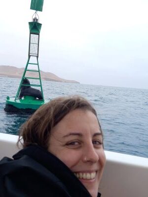 Viendo leones marinos en Paracas.