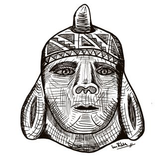 Icono diseñado por mí para ilustrar al país Perú, es un dibujo de un huaco.