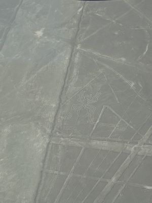Foto de petroglifos de Nazca en vista aérea.
